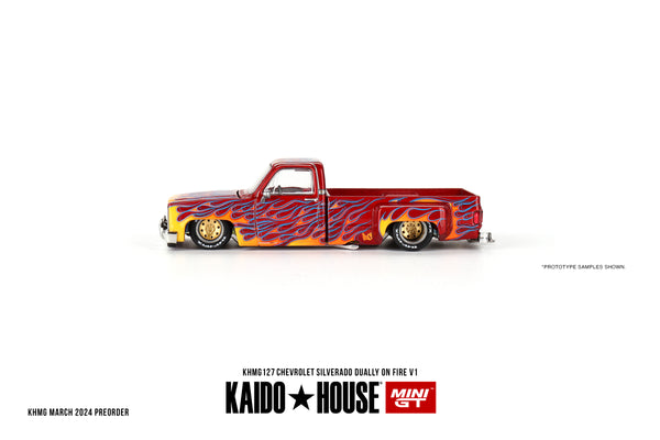 KAIDO HOUSE X MINI GT 127 - Chevrolet Silverado Dually on Fire V1