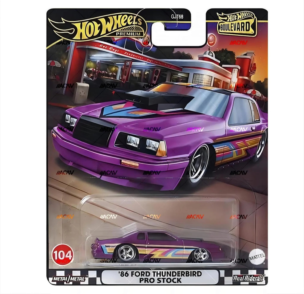 Hot Wheels Premium Boulevard - '86 Forf Thunderbird Pro Stock (104)