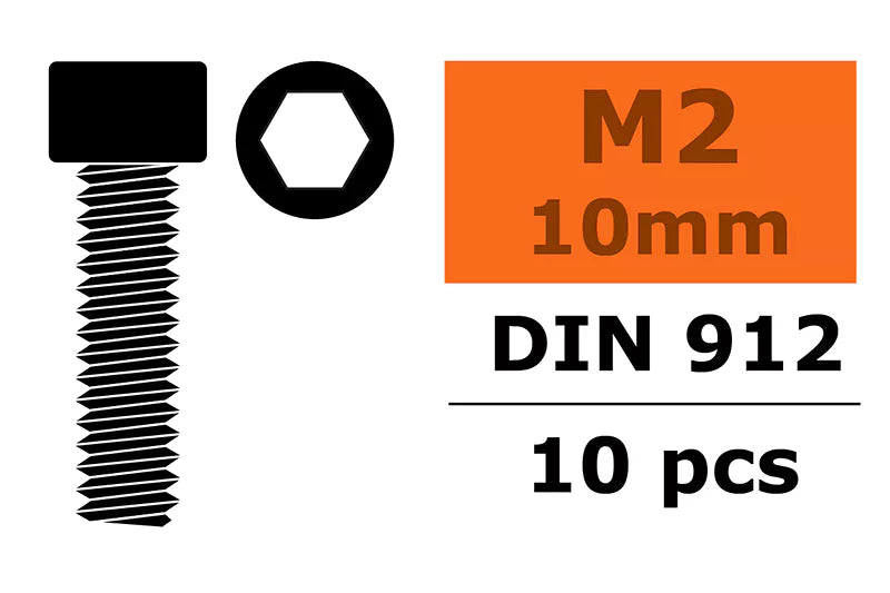 Hex Socket Head Screw - M2X10 - Steel - 10 pcs