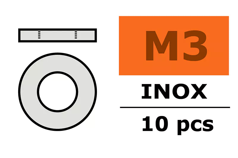 Washer - M3 - Inox - 10 pcs