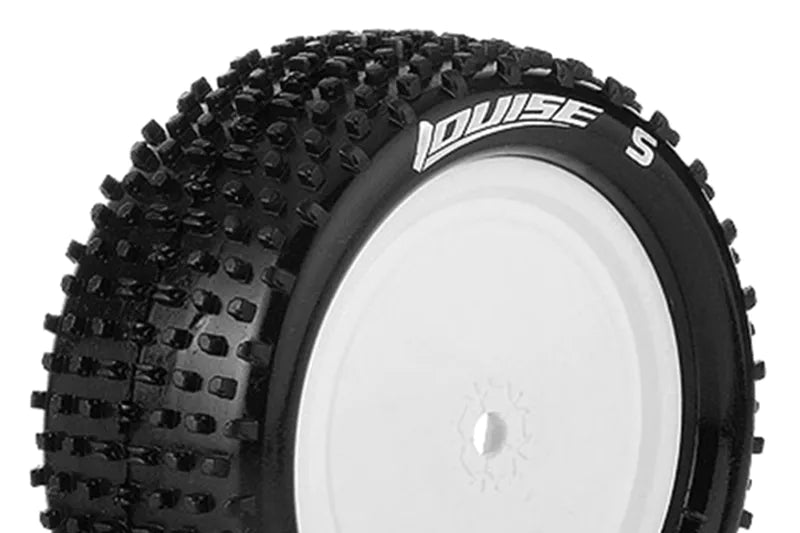 Louise  E-HORNET - 1-10 Buggy Tire Set - Soft - White Wheels - Hex 12mm - 4WD - Rear - L-T3172SWKR