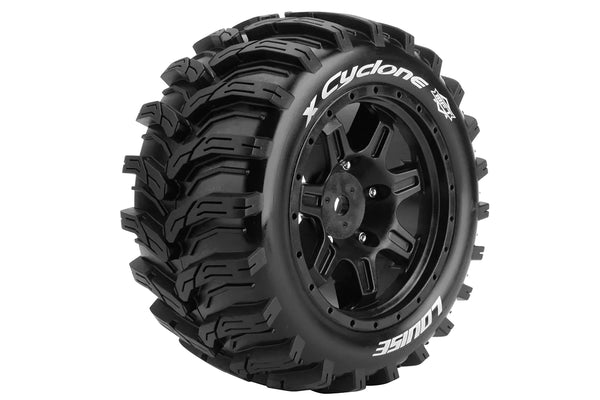 Louise X-CYCLONE - Traxxas X-Maxx Monstrer Truck banden met zwarte velg, Hex 24mm