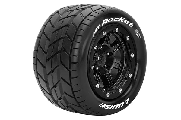 Louise MFT MT-ROCKET - 1/10 TRAXXAS MAXX banden met zwarte velg. Offset 1/2, Hex 17mm (2st)
