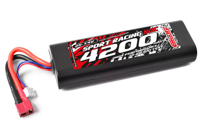 Corally 4200mAh 2S1P 7.4V 50C Rounded Case Lipo Battery Deans / T-plug