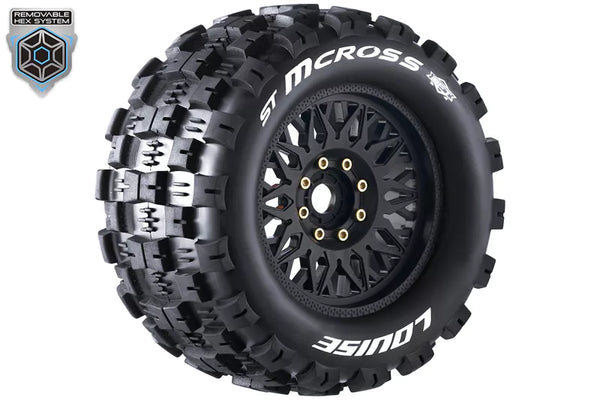 Louise MFT ST-MCROSS - 1/8 Stadium Truck banden met zwarte velg. Offset 0 & 1/2, Hex 17mm