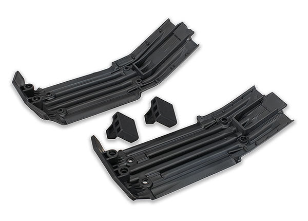 Traxxas TRX7744 - Skidplate, front (1), rear (1)/ rubber impact cushion (2)