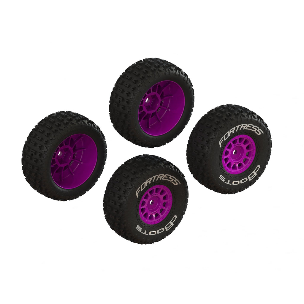 ARRMA ARA-1570 - dBoots 'FORTRESS' Glued Tire Set, Purple (2 Pairs)