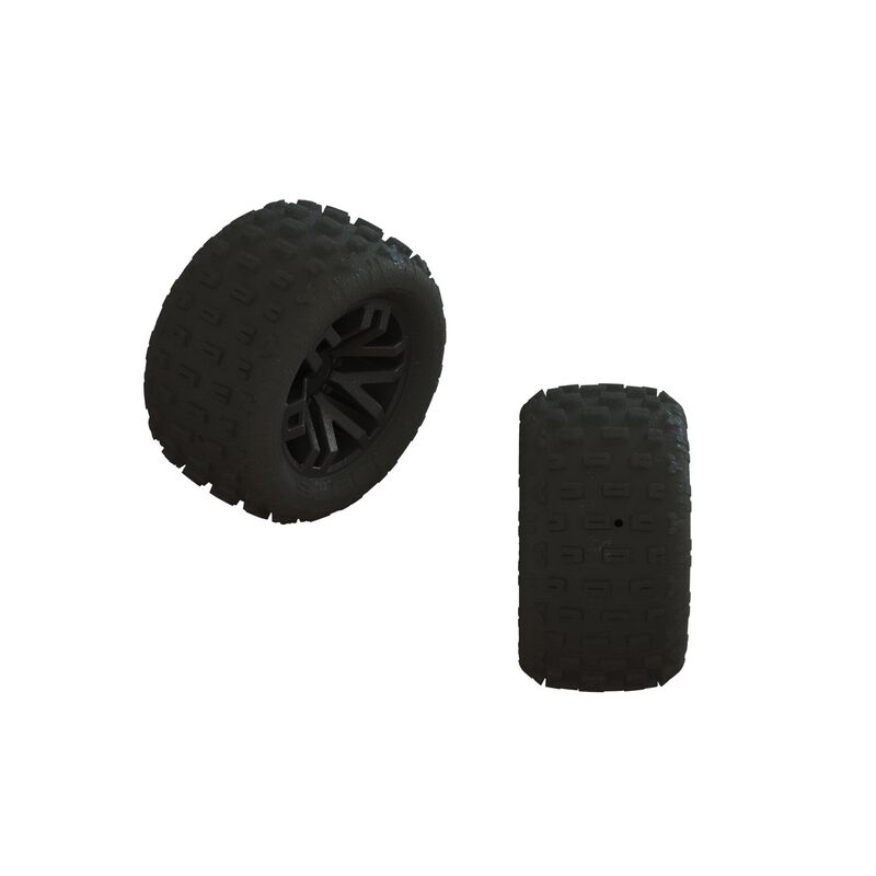 ARRMA ARA550112 - DBOOTS 'FORTRESS' TIRE SET GLUED (BLACK) (2 PAIRS)