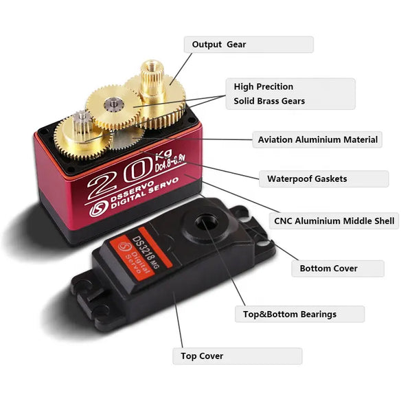 DS Servo DS3218MG Waterproof High Speed Digital Servo 20KG