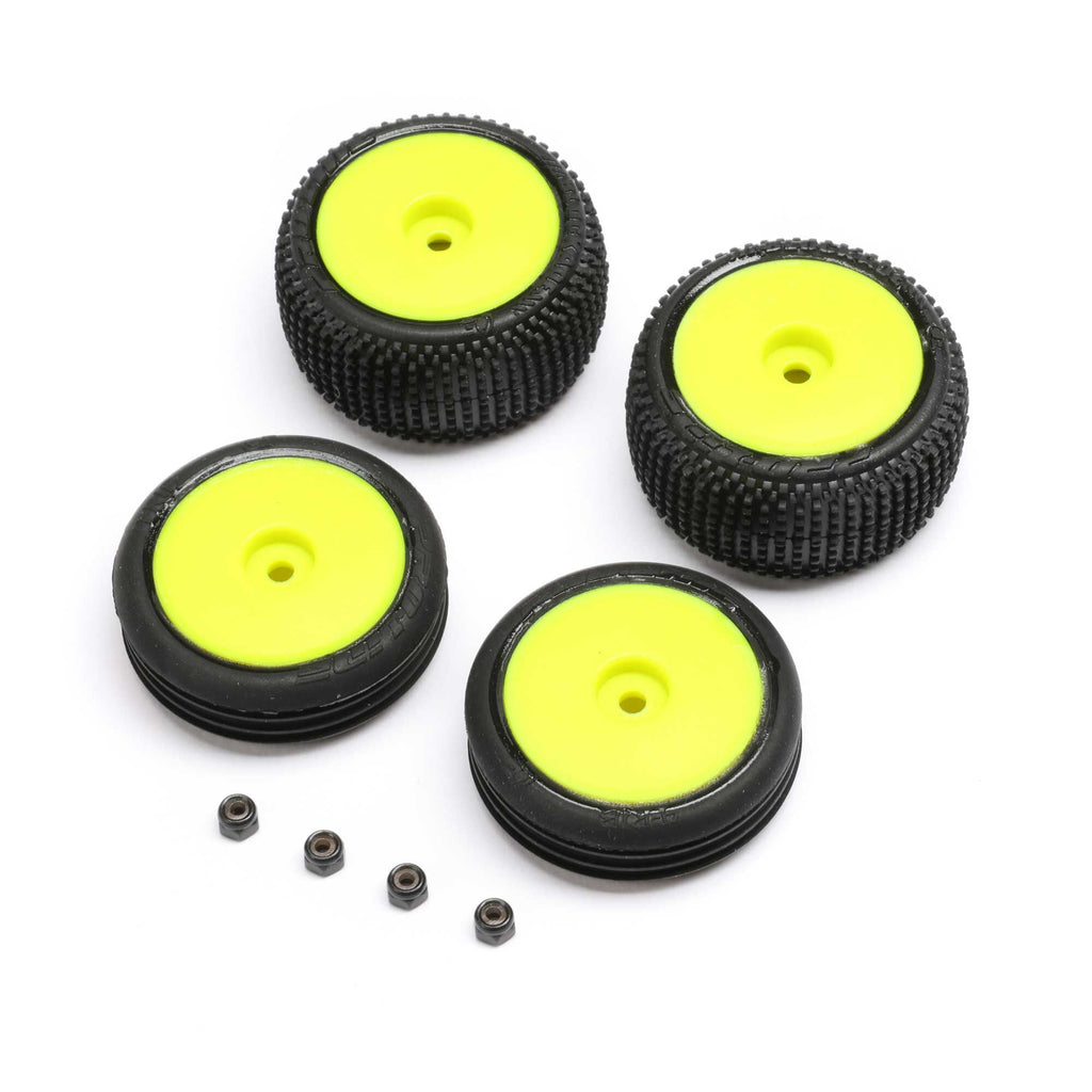 LOSI LOS-1762 - Tires & Wheels Mounted, Yellow: Micro-B