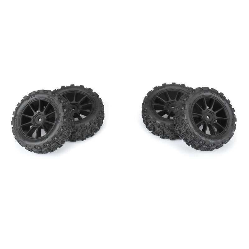 Proline PRO1024610 - Badlands MX 1.9" Buggy Tires MTD Mach-10 Black Wheels: Typhon GROM (4pcs)