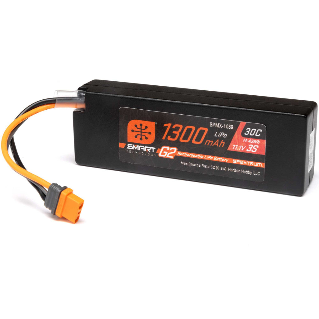 SPEKTRUM 1300mah 3S 11.1V Smart LiPo 30C Hardcase; IC2