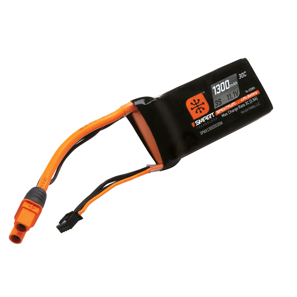 SPEKTRUM 11.1V 1300mAh 3S 30C Smart LiPo Battery: IC3