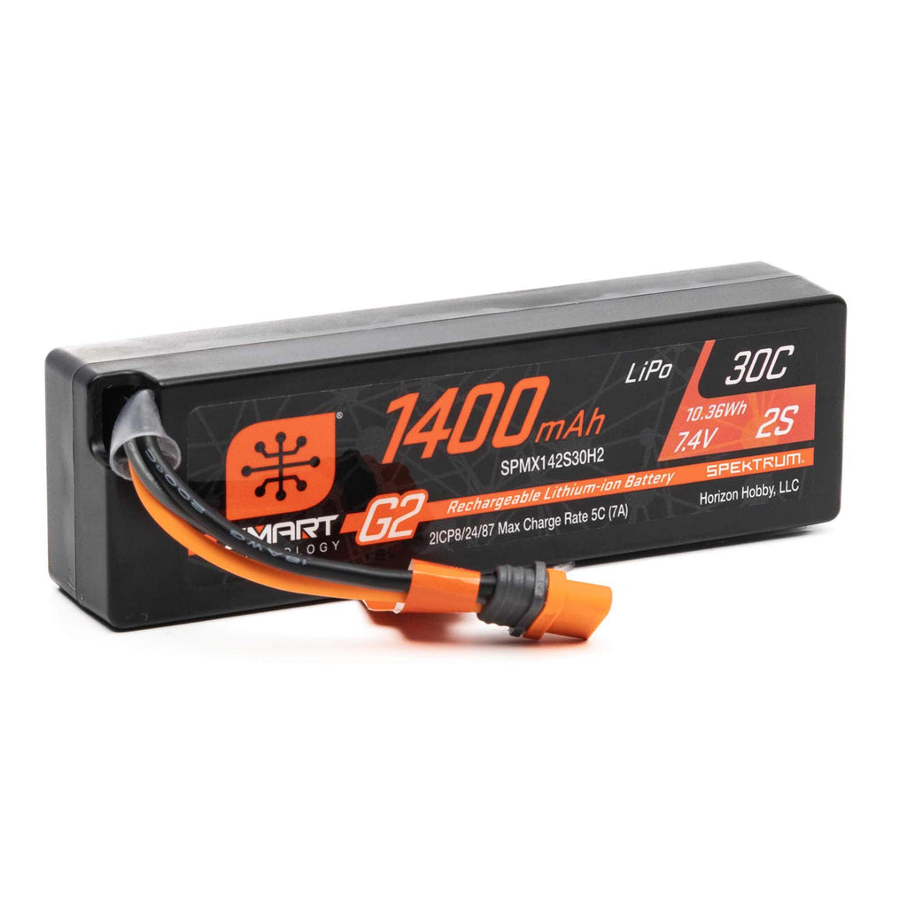 SPEKTRUM 1400mah 2S 7.V Smart LiPo 30C Hardcase; IC2