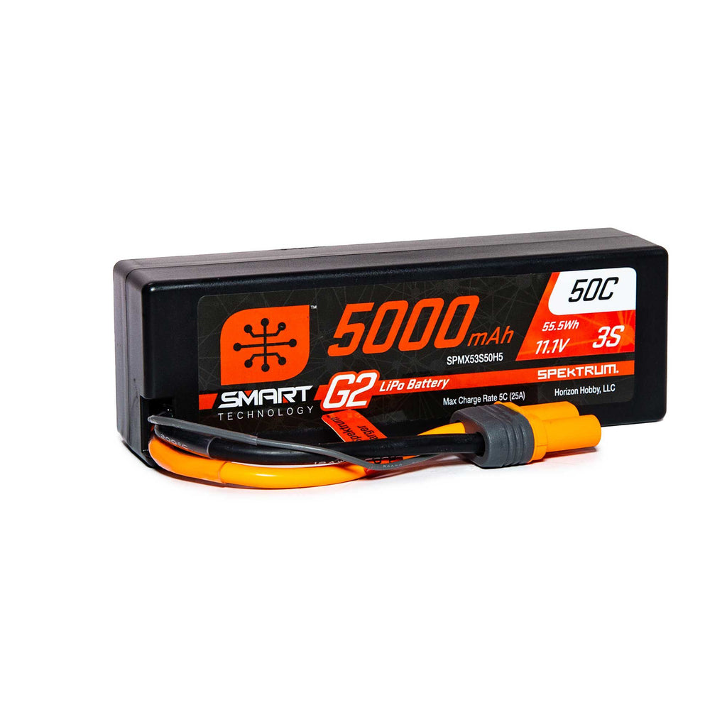 SPEKTRUM 5000mAh 3S 11.V Smart LiPo G2 50C Hardcase; IC5