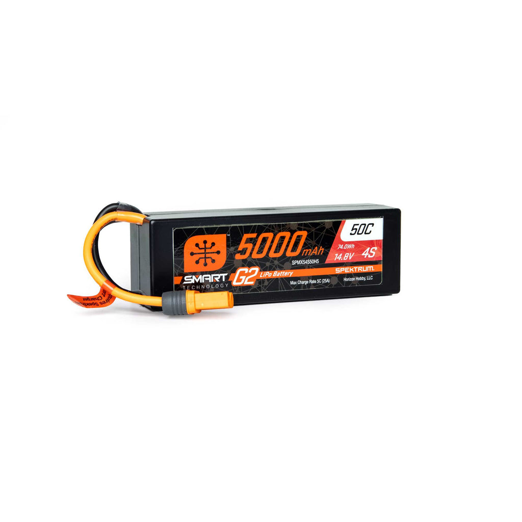 SPEKTRUM 5000mAh 4S 14.8.V Smart LiPo G2 50C Hardcase; IC5