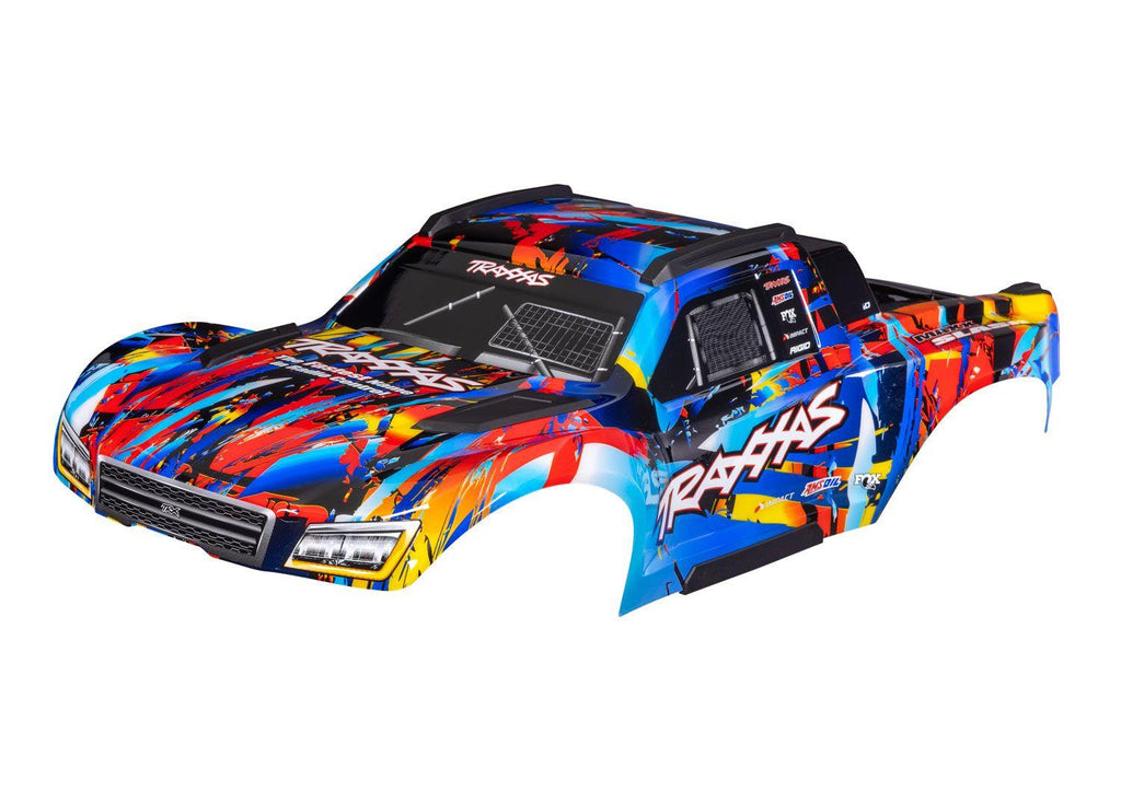 Traxxas TRX10211-RNR - Body, Maxx Slash, Rock n' Roll (painted)/ decal sheet (assembled with body support, body plastics, & latches for clipless mounting)