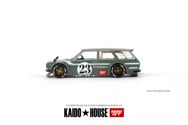 KAIDO HOUSE X MINI GT 076 - Datsun KAIDO 510 Wagon CARBON FIBER V3