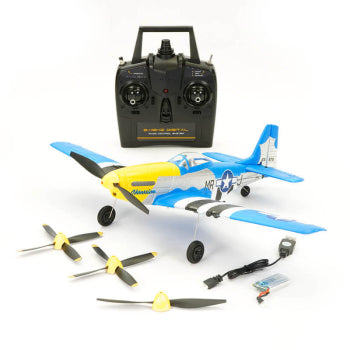 VOLANTEX P51D Mustang V2 Blauw - 400mm wingspan 4Ch Brushed met gyro RTF