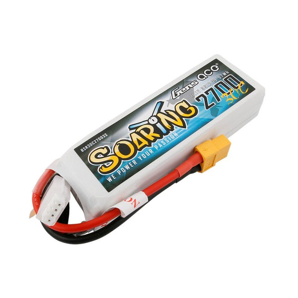 Gens Ace Soaring 2700mAh 11.1V 30C 3S1P Lipo batterij - XT60 stekker